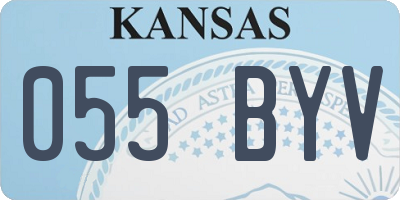 KS license plate 055BYV
