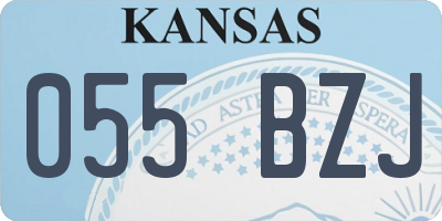 KS license plate 055BZJ