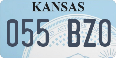 KS license plate 055BZO