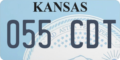 KS license plate 055CDT