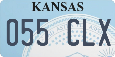 KS license plate 055CLX