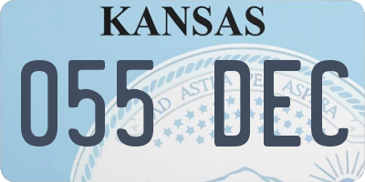 KS license plate 055DEC