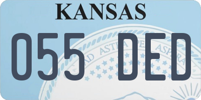 KS license plate 055DED