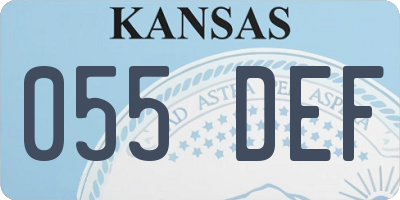 KS license plate 055DEF