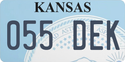 KS license plate 055DEK