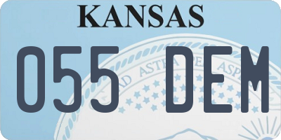 KS license plate 055DEM
