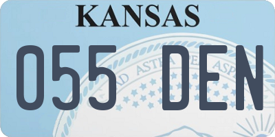 KS license plate 055DEN