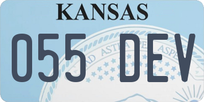 KS license plate 055DEV