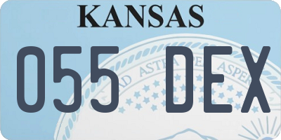 KS license plate 055DEX