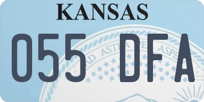 KS license plate 055DFA