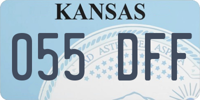 KS license plate 055DFF