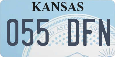 KS license plate 055DFN