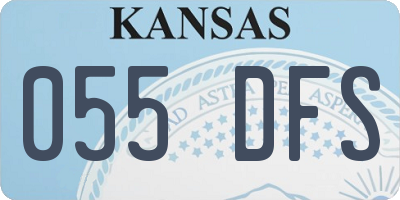 KS license plate 055DFS