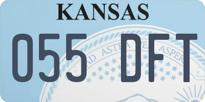 KS license plate 055DFT