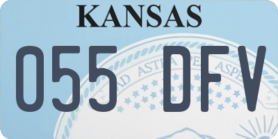 KS license plate 055DFV