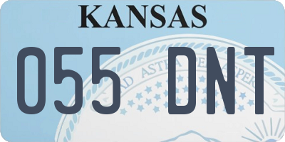 KS license plate 055DNT