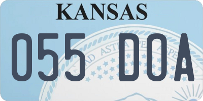 KS license plate 055DOA