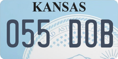 KS license plate 055DOB
