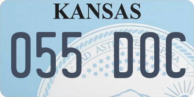 KS license plate 055DOC
