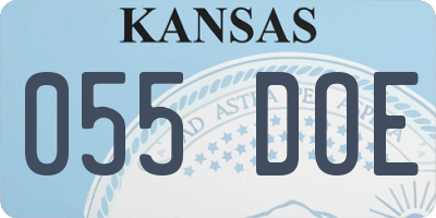 KS license plate 055DOE