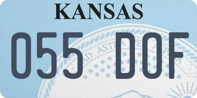 KS license plate 055DOF
