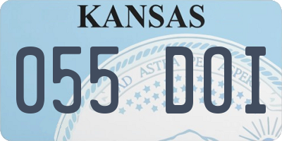 KS license plate 055DOI