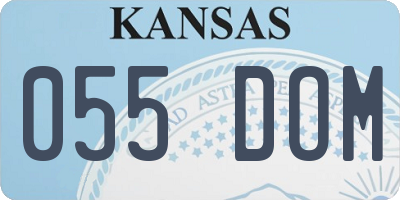 KS license plate 055DOM