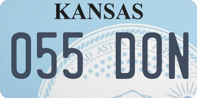 KS license plate 055DON