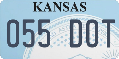 KS license plate 055DOT