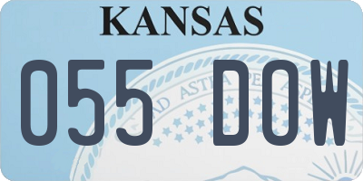 KS license plate 055DOW