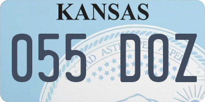 KS license plate 055DOZ