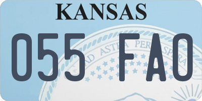 KS license plate 055FAO