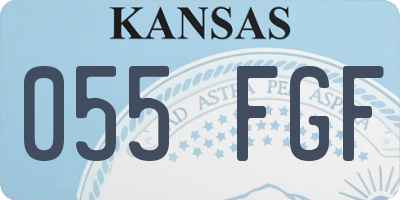 KS license plate 055FGF