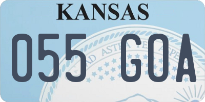 KS license plate 055GOA