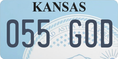 KS license plate 055GOD