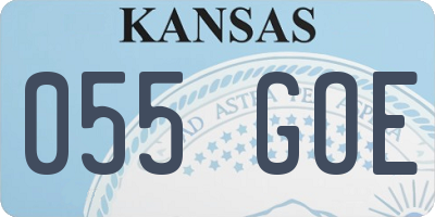 KS license plate 055GOE