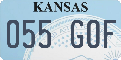 KS license plate 055GOF
