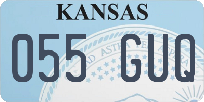 KS license plate 055GUQ