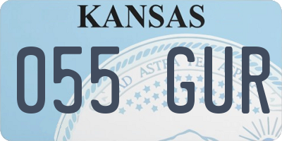 KS license plate 055GUR