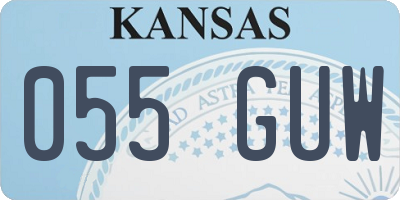 KS license plate 055GUW