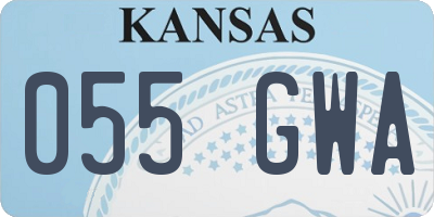 KS license plate 055GWA