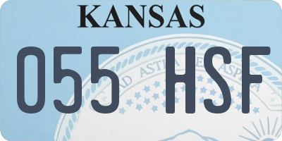 KS license plate 055HSF