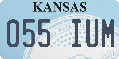 KS license plate 055IUM