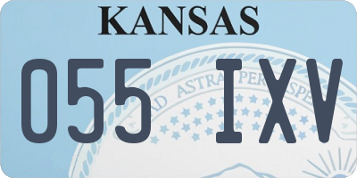 KS license plate 055IXV