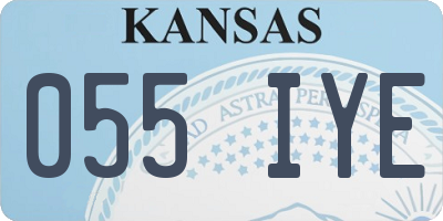KS license plate 055IYE