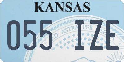 KS license plate 055IZE