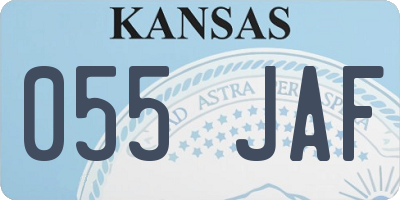 KS license plate 055JAF