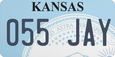 KS license plate 055JAY