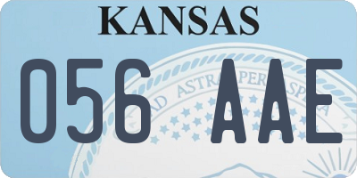 KS license plate 056AAE