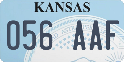 KS license plate 056AAF